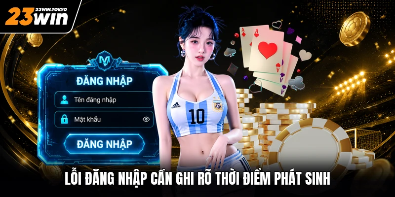 Lỗi đăng nhập cần ghi rõ thời điểm phát sinh